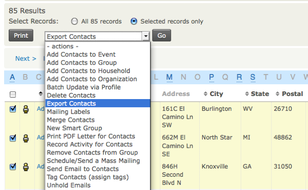 ExportFromSearch
